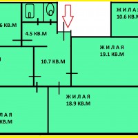 Продам 5ти комн.квартиру 4 мкрн Кам'янське