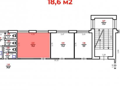 Оренда 1к комерційного прим 18 м.кв. Львов