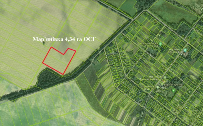 Продам земельну ділянку в Марянівка 4,34 га ОСГ - фото 1