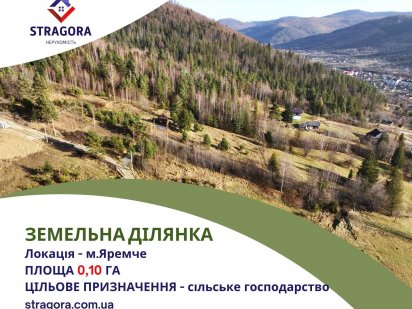 Земельна ділянка 0,10 га, цільове с/г, м. Яремче