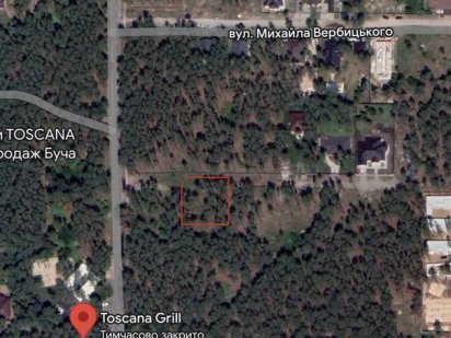 Земельна ділянка 5 сот. м.Буча біля Toscana grill