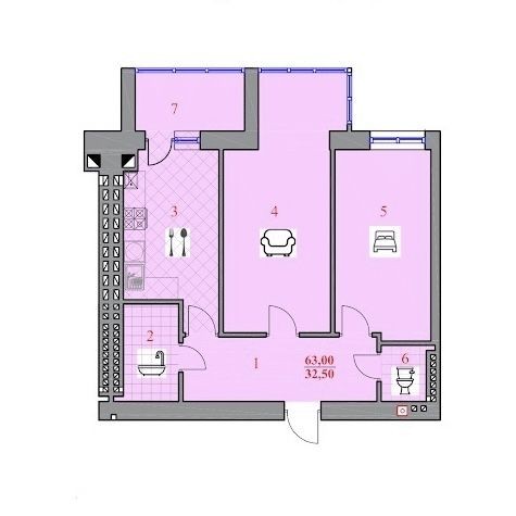 Квартира 63.00 м² у новобудові - фото 1