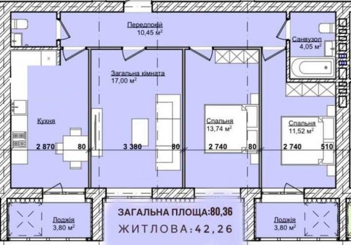 3-х кімнатна квартира на 80м2 за суперціною - фото 1