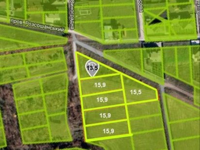 Власна ділянка під забудову 10 соток, м-в Розсошанський
