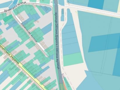 Ділянка перша лінія від центральної дороги Ужгород