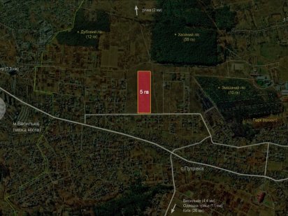 5.1га  Готовий проект на 62 будинки 25 хв до М. Теремки вид на ліс! Київ