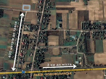 Продається ділянка 16 сот під забудову. 3 км до міста Нововолынск
