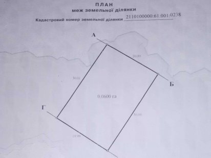 Земельна ділянка 0,06Га Ужгород