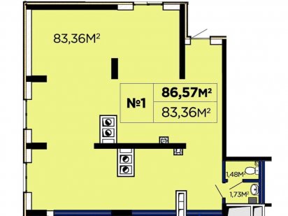 Комерційне приміщення (87 м2) у фінальній черзі ЖК Щасливий на Біговій Львов