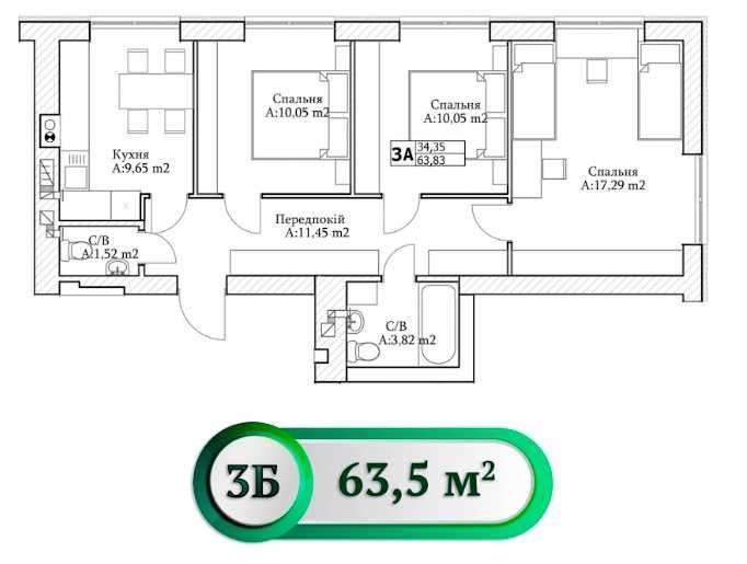 ЕКСКЛЮЗИВ!!! Найдешевша 3к квартира в Ірпені! - фото 1
