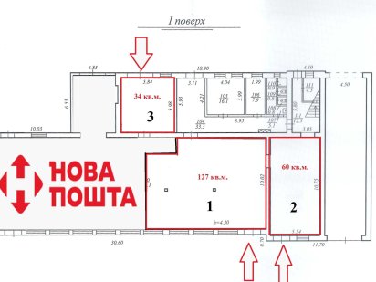 Оренда приміщень від 30 кв.м. м. Дніпро, вул. Володимира Великого 10 Днепр