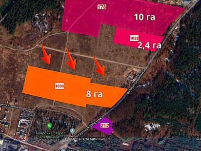 Продаж 8 га Фасад трассы под коттеджы в 10 км от Киева, Боярка