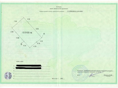 Земельный участок в парке Коцюбинське