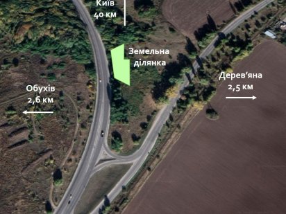 Фасадна ділянка в Обухові, фасад траси, дороги, трассы Обухів