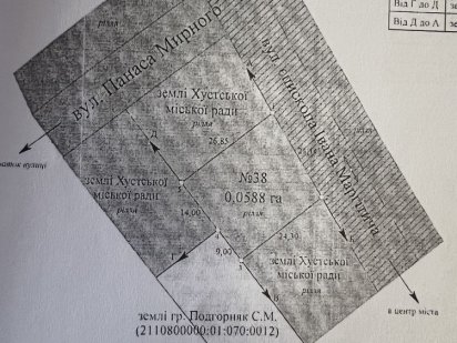 Земельна ділянка м Хуст вул Панаса Мирного 38