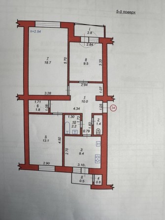 Не кутова 3-х кімнатна квартира з роздільними кімнатами - фото 1