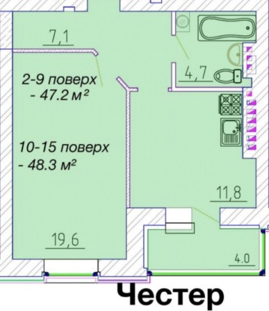 Новострой, Графский, 50 кв., дом сдан, 42000д (і1 - фото 1