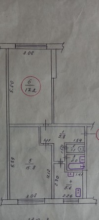 Продам 1 комнату в 2 комнатной квартире 656мк/рн - фото 1