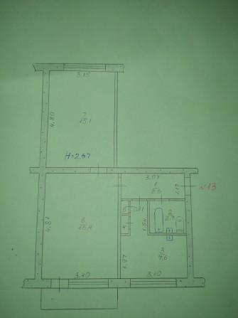 Двухкомнатная квартира - фото 1