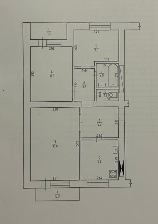 3-кімн квартира 59,7 м2 на 2/5 пов. вул. Монастирська - фото 1