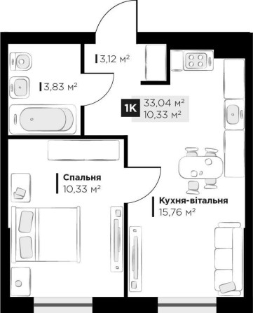 Продаж 1 кім. квартири Perfect Life 33.04 м2 Винники - фото 1