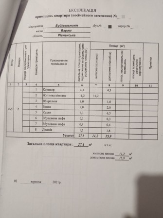 Однокімнатна квартира в п'яти поверховому будинку (Усічена) - фото 1