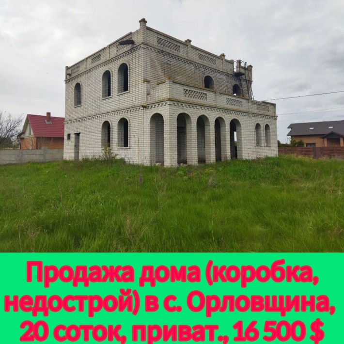 Продажа дома (коробка) в с. Орловщина, Новомоск. р-на (курортная зона) - фото 1