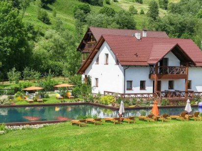 Kотедж для 6-9 осіб, біля річки з басейном в Карпатах, поряд Буковель Лазещина