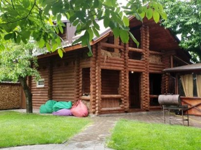 Зруб з Карпат. ЕКО дворик, бесідка, банька, чан, озерце, генератор Вишневое