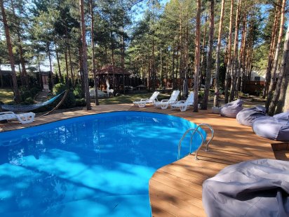 Оренда будинку подобово. Теплый бассейн, чан, баня, лес, сапы, каяки. Процев