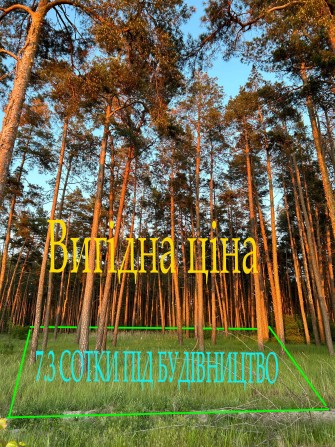 ТЕРМІНОВИЙ ПРОДАЖ 7.3 соток під забудову в лісі - фото 1