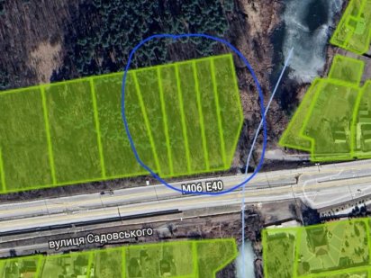 Продається  ділянка  с. Любимівка  фасад Житомирскої траси 3000 $.