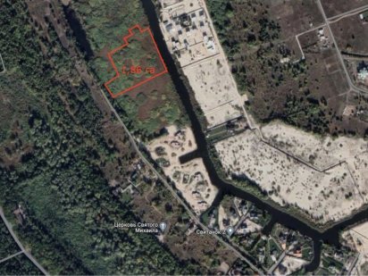 Продам участок 1,86 га Плюты Конча-Заспа Выход на канал