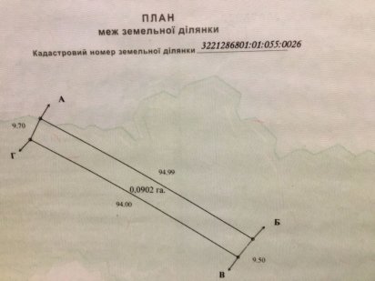 Пуховка,земельный участок 9 соток Пухівка