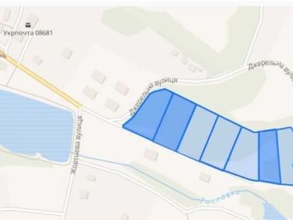 Продаж 7 ділянок разом 1,68 Га під забудову в центрі с. Рославичі