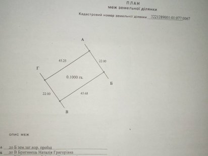 Продам ділянку під забудову Требухов