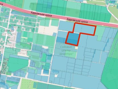 Землі комерційної забудови. Фасад траси Київ-Бориспіль. Чубинське