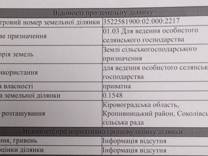 Земля сільськогосподарського призначення 0,35 га Вільне