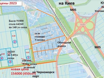 Делимый участок в с ст Усатова. Любой кусок отрежим Усатово