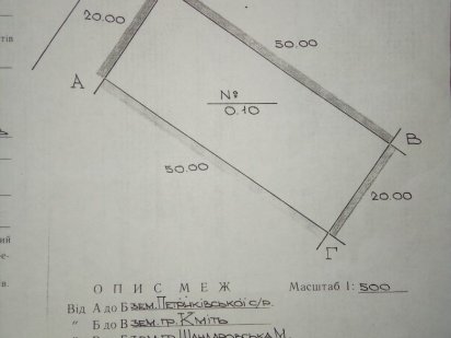 Продаж земельної ділянки під забудову 10 сотих Петриків