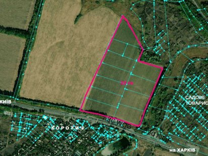 Продам массив ОСГ с выходом на Киевскую автотрасу Коротич