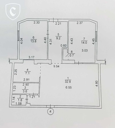 Велика 2к квартира 83 кв.м.  Дніпровська 3, Вишгород - фото 1