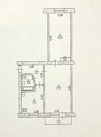 Продам 2-х кімнатну квартиру у центрі міста ,частково з меблями - фото 1