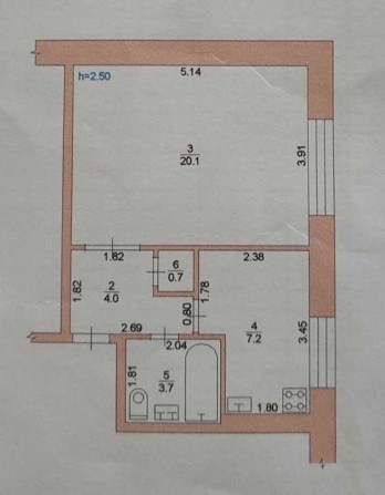 Шостка, 1-кімнатна квартира 36м.кв. на 1 поверсі цегляного будинку - фото 1