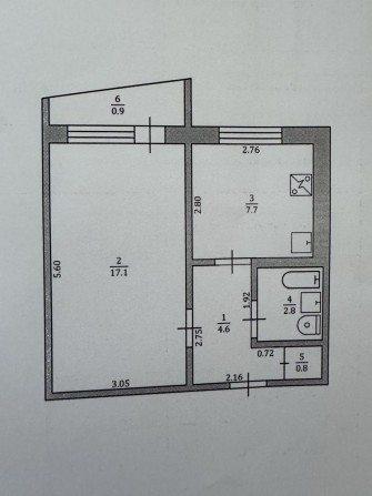 Продам 1-кімнатну квартиру - фото 1