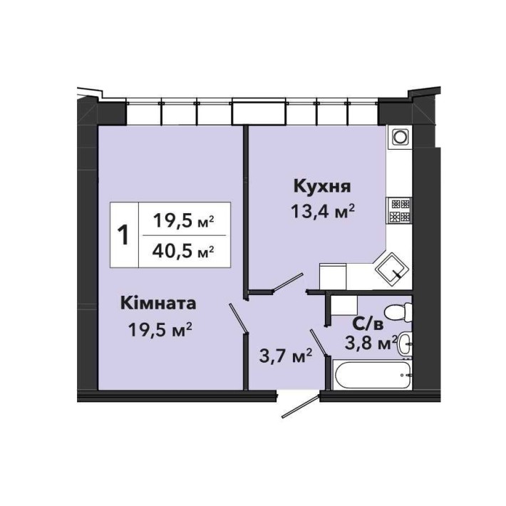 Продаж 1 кімнатної квартири - фото 1