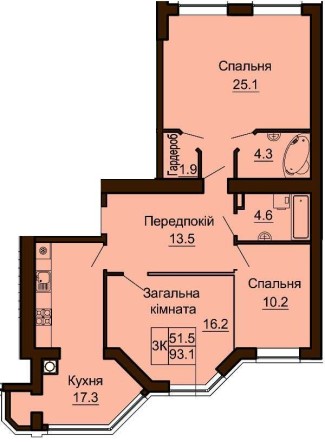 3к квар  94 м2 з докум  жк Софія Нова( Теремки)можливий кредит є Оселя - фото 1