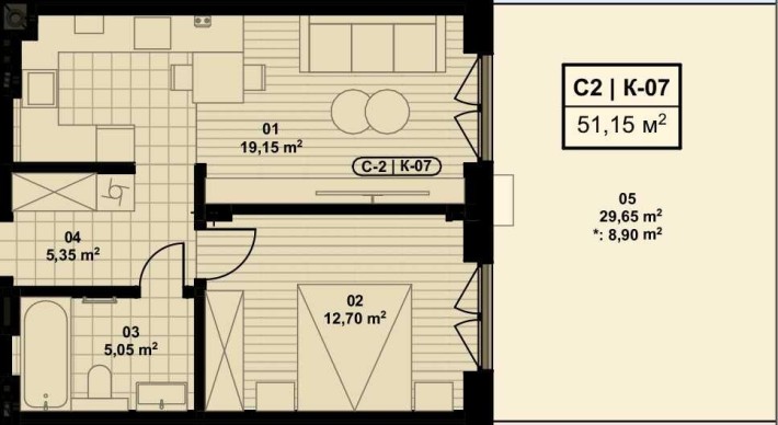 Продаж Однокімнатна квартира-51,15 м2 у місті Винники, - фото 1