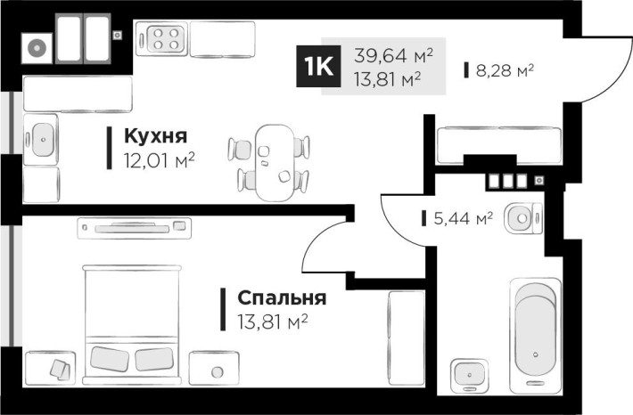 Власник, 39,64м.кв, 4 поверх, 1 секція жк Feel House - фото 1