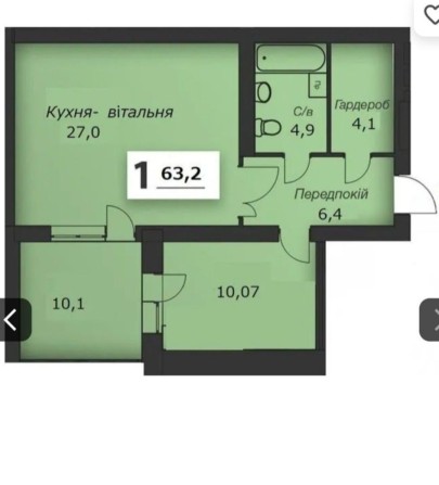 ТЕРМІНОВО!Продаж однокімнатної квартири+кухня студіо м. Винники, ЖК"М - фото 1